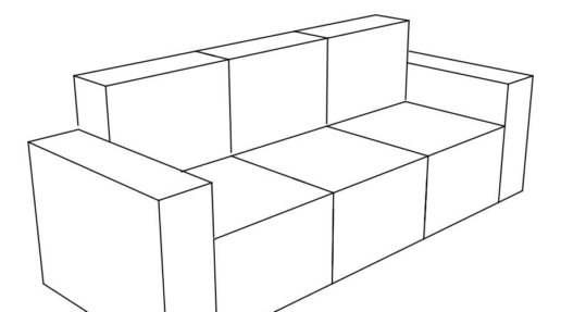 Sofá de 3 plazas con funda