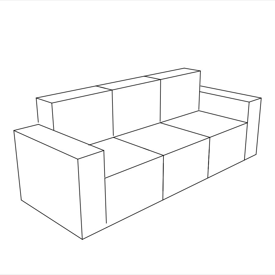 Sofá de 3 plazas con funda