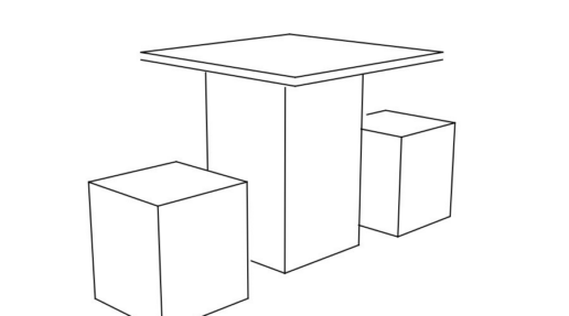 Mesa y taburetes para 2 personas