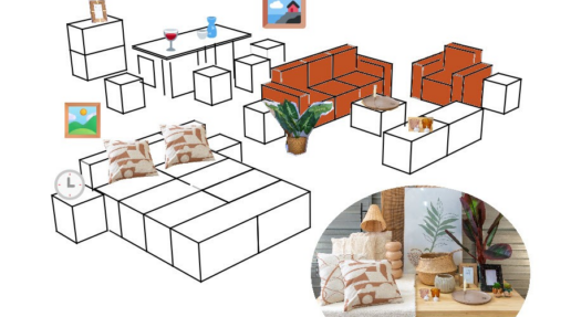 Muebles + paquete decoración (135 piezas)